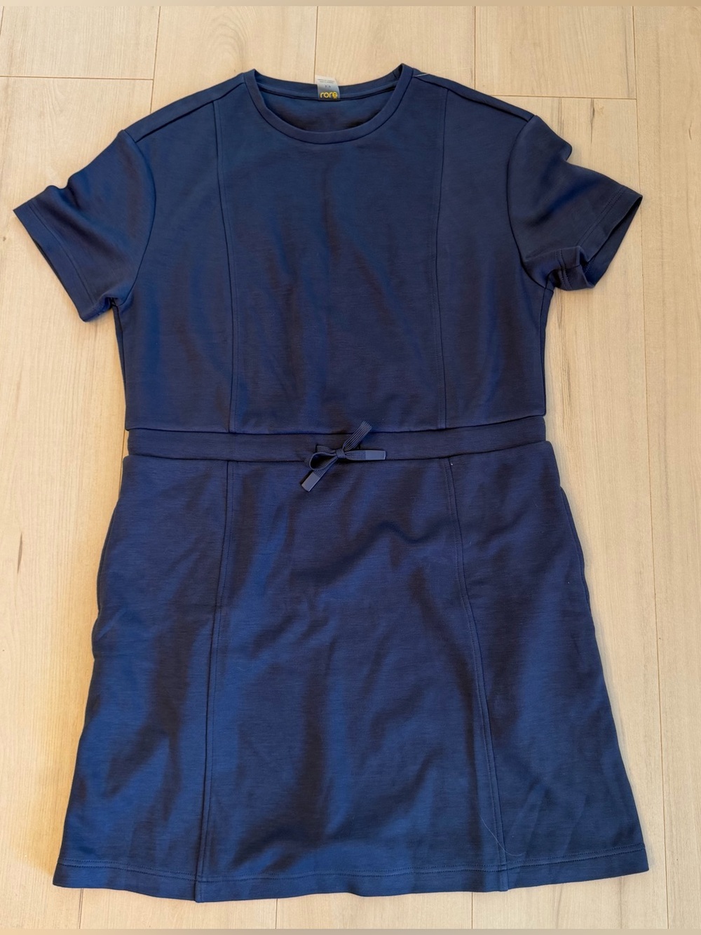 Lole Navy Short Sleeve Mini Dress with Waist Tie